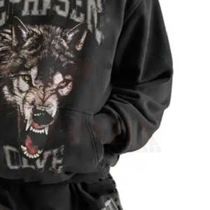 Dernier modèle Sweats à capuche respirants à épaules tombantes pour hommes Sweats à capuche d'hiver à motif solide prix de gros - Product Image 3