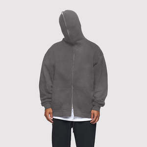 Sudadera con Capucha Corta de Invierno para Hombre, Personalizada al por Mayor, 100% Algodón Grueso, con Hombros Caídos y Cremallera Completa - Product Image 6