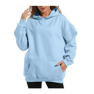 Superventas de mujer 100% algodón manga larga hombro pendiente cuello redondo estampado cómodo pulóver Sudadera CON CAPUCHA DE Bangladesh - Product Image 3