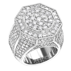 Customized Luxury Fine Hip Hop Jewelry Iced Out 925 Sterling <b>Silver</b> Moissanite Diamond Custom <b>Ring</b> <b>for</b> <b>Men</b> - Product Image 2