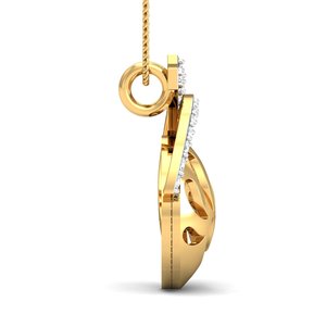Boho Swirl Zircon Brass Pendant 18k Gold Plated Geometric Hollow Cutout Wholesale Necklace For Women - Product Image 2