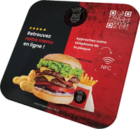 Étiquette de menu RFID NFC en PVC époxy acrylique de forme carrée ou ronde, 13,56 MHz, N213 N215, pour restaurant
