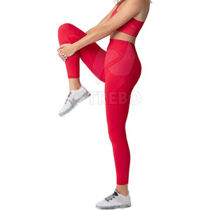 Vente directe d'usine ensemble de yoga pour femmes vêtements de sport-Logo avant à motif solide sans couture à séchage rapide et respirant vêtements de sport 2 pièces - Product Image 3