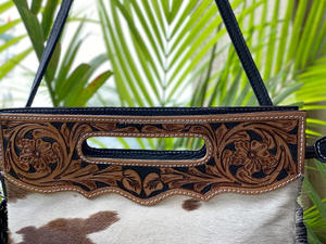 กระเป๋าถือหนังสไตล์ตะวันตกสำหรับผู้หญิง,กระเป๋าแบบคาดขอบสีดำกระเป๋าแบบใหม่กระเป๋าถือแบบมีสไตล์สำหรับผู้หญิง - Product Image 6