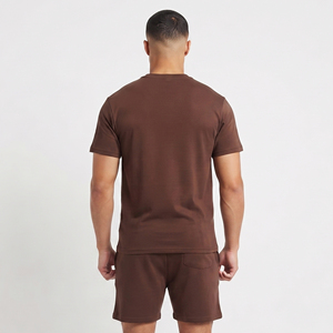 Ensemble de shorts imprimés en molleton de coton polyester respirant pour l'hiver, t-shirt à col rond pour homme, deux pièces - Product Image 2
