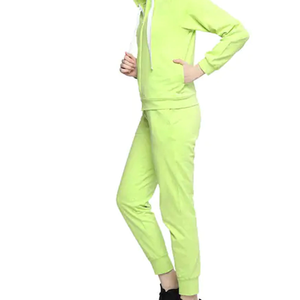 Ensemble deux pièces décontracté pour femme, sport d'hiver, veste à capuche zippée et pantalon slim, uni, vintage, doux, pour tous les jours - Product Image 4