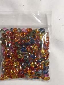 Pierre précieuse naturelle de haute qualité, saphir facetté multicolore, taille ovale, pierre brute, blanc orange, cristal blanc, certifié IGI, hauteur 3 mm, 5 carats - Product Image 5