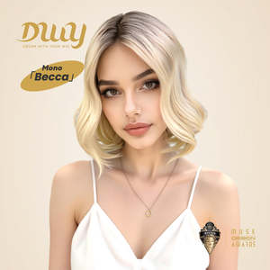 Becca-DWY High Quality Warm Blonde Curly Glueless Synthetic <b>Wig</b> Free Part Mono SkinWeft Transparent <b>Lace</b> 24 Inches Stretched - Product Image 1