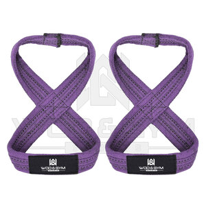 Fitness Gym Training Logotipo personalizado Entrenamiento Levantamiento de pesas Muñequeras Bandas de soporte Figura 8 Correas de levantamiento de muñeca acolchadas de alta resistencia - Product Image 3