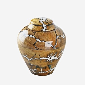 Fractal Burning Turn Wood Resin Urn <b>for</b> Human Ashes <b>Box</b> Threaded Lid Funeral Adult Urn Ashes <b>Memorial</b> Urn - Product Image 3