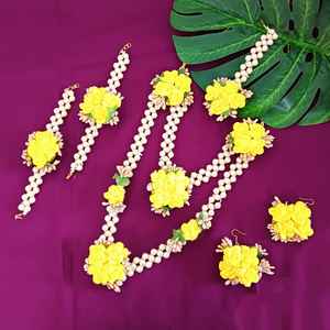 Conjunto de joyas de flores indias para Haldi Mehandi Baby Shower boda mujeres niñas - Product Image 2