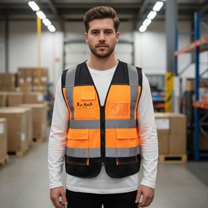 Chaleco de Seguridad de Construcción de Diseño Moderno 2026, ANSI/EN ISO CLASE 2, Personalizado, Alta Visibilidad, Reflectante, con LED Intermitente, Impermeable para Hombre - Product Image 6