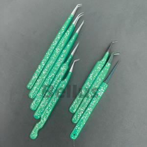 Pinzas de pestañas antideslizantes Nano Grip para puntas de volumen y fibra Herramienta de precisión de logotipo impreso personalizado para profesionales de Extensión de pestañas - Product Image 5