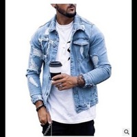 Nueva Chaqueta Vaquera de Mezclilla Negra Casual para Hombre, 100% Algodón Lavado con Diseño de Puntos, Cuello Alto, Ecológica, Bordada y Reversible