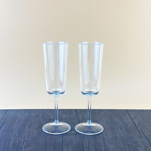 フレンチワインウェディング再利用可能なクリアロゴ高級カスタムフルートプラスチックシャンパングラス - Product Image 2