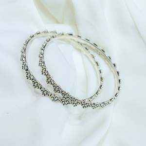 925 Silver Fine Bangle Moh <b>Flower</b> Design <b>Single</b> Piece - Product Image 2