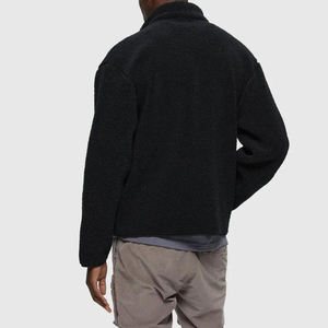 Premium Zip-Up <b>Sherpa</b> <b>Fleece</b> Jacket for <b>Men</b> Winter High Street Style Custom Embroidery Stand Collar Designed Fabric Manufacturer - Product Image 2