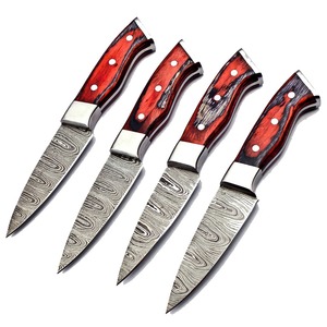 Juego de cuchillos de chef de Damasco hechos a mano de 4 piezas Juegos de cuchillos de cocina Juego de cuchillos de chef de cocina profesional en MOQ bajo - Product Image 4