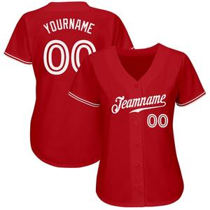 Maillot de baseball personnalisé rouge blanc authentique - Product Image 2