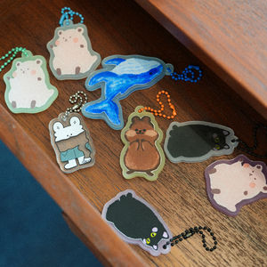 Porte-clés en acrylique transparent personnalisé avec logo, porte-clés en plastique, mode, promotionnel, en vrac - Product Image 2