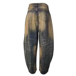 Jeans de Mezclilla Anchos para Hombre, Lavado a la Piedra, Cintura Alta, Corte Holgado, Algodón, Estilo Casual para Otoño - Product Image 1