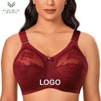 Soutien-gorge de sport sans fil ultra-fin pour femme, minimisant, non doublé, couvrant entièrement la poitrine, en dentelle respirante, grande taille, simple, maintien moyen