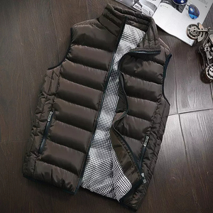 Haute qualité en plein air léger coupe-vent gilet fermeture éclair sans manches doudoune col montant veste bouffante - Product Image 6
