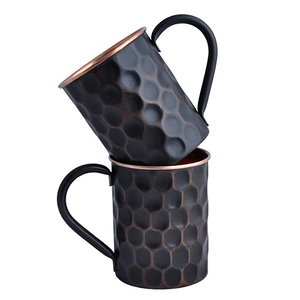 Tasse à pointe de marteau en acier inoxydable écologique en cuivre, or rose et argent, tasse à mule de Moscou en ml personnalisée avec poignée - Product Image 3