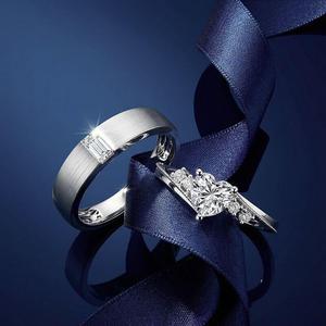 18K Gold Plated Sterling Silver Elegant <b>Couple</b> Wedding <b>Ring</b> <b>Set</b> - Product Image 3