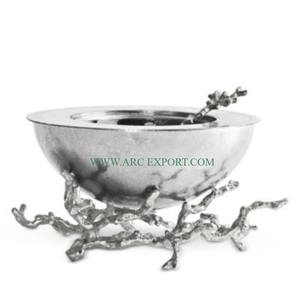 Cuencos decorativos para mezclar alimentos para el hogar y la cocina con forma de flor y borde pulido dorado de diseñador martillado al precio más barato - Product Image 5