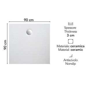 ถาดรองอาบน้ำเซรามิกกันลื่น DENVER 3CM บาง 90X90 ซม. ประเภทสินค้า อ่างล้างหน้า - Product Image 4