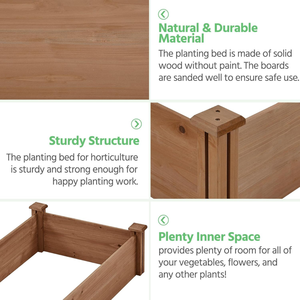 Fabricant Boîte de jardinière surélevée en bois pour l'extérieur pour la maison Conception durable pour les plantes, fleurs et légumes-cm Carton - Product Image 4