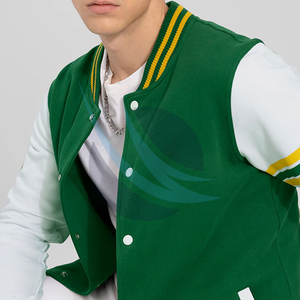 Custom Chenille Embroidery Leather Sleeve Baseball Letterman Outdoor Bomber <b>Jumper</b> Jacket for Man Collage Jacket 2026 - Product Image 5