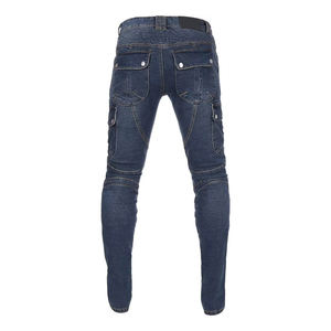 Jeans décontractés de haute qualité pour hommes, nouveau design tendance délavé pour streetwear, pantalon en denim pour moto - Product Image 4