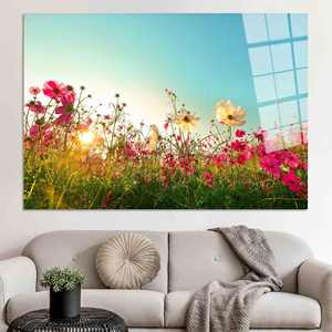 Toile imprimée : fleurs de printemps roses, décoration botanique style ferme, ART SUR VERRE TÉRMÉRÉ - Product Image 1