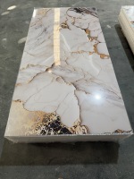 Panel de Pared de PVC de Lujo con Diseño de Mármol Blanco Dorado MORLENX, Lámina de Mármol UV para Decoración de Interiores