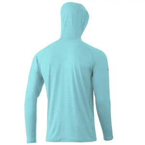 Sweat à capuche de pêche à coupe sèche avec logo personnalisé respirant à manches longues chemise à séchage rapide étanche protection UV UPF 50 fabriqué durable grande taille - Product Image 4