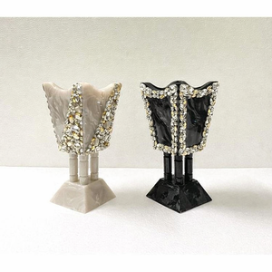 Brûleur d'encens en résine époxy écologique élégant, design floral en strass de cristal éblouissant, rehausse le parfum de la maison - Product Image 5