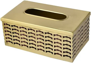 Boîte à mouchoirs en métal chic et durable résistante à la rouille pour la décoration de salle de bain et de salon du fournisseur indien - Product Image 2