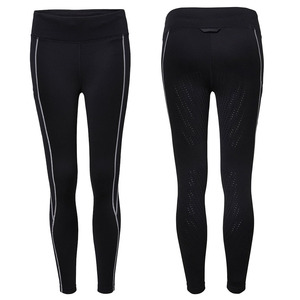 Legging long pour femme, léger, durable, taille mi-haute, fermeture élastique, respirant, séchage rapide, en Spandex/Nylon, motif uni - Product Image 1