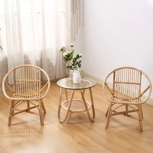 Fauteuil en rotin naturel fabriqué à la main Design bohème Mobilier écologique pour la maison, le salon et les bureaux - Product Image 2