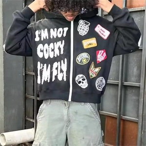 เสื้อฮู้ดการทำงานตามสั่งเสื้อสเวตเตอร์สวมหัวทรงโอเวอร์ไซส์พร้อมโลโก้ปักลายซักกรด - Product Image 3