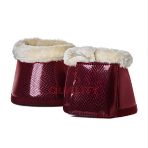 Botas protectoras de campana de caballo con exterior de cuero PU transpirable con forro de poliéster Teddy para entrenamiento y equitación competitiva - Product Image 4