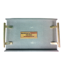 Plateau de service rectangulaire en similicuir velours shagreen MDF modèle DPC 052 avec bords en placage pour la maison, l'hôtel, le restaurant, les mariages