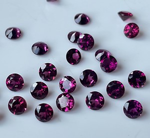 พลอยโกเมน rhodolite พลอยสีชมพูแบบหลวมขนาด7มม. พลอยโกเมนพลอยสีชมพู - Product Image 2