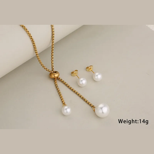 Collier en argent sterling 925 pour femmes simples et polyvalentes plaqué or 18 carats avec chaîne Figaro bijoux de perles élégants - Product Image 3