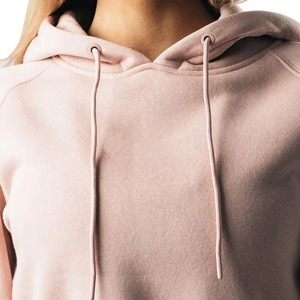 Sweat-shirt à capuche court pour femmes, vente en gros, mode |   Broderie personnalisée surdimensionnée |   Tissu en polaire de coton écologique pour l'hiver - Product Image 5