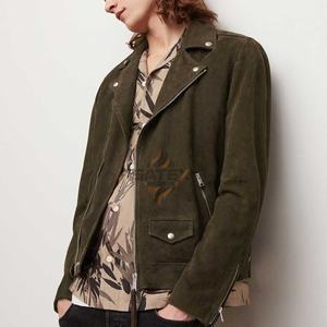 แจ็คเก็ตหนังกลับแท้สไตล์ไบค์เกอร์ แบบยูนิเซ็กซ์ คอตั้ง ดีไซน์แบบแพทช์เวิร์ค คุณภาพสูง ทันสมัย มีสไตล์ - Product Image 2