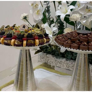 Plateaux et bol de chocolat en métal de qualité supérieure Vaisselle Plateau de service au chocolat Snacks Biscuits Plateau de service sucré - Product Image 3