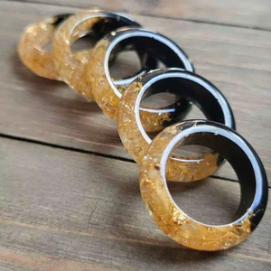 Resin Acrylic Rings Round Shape Handcrafted Love Ring Women Party Jewelry Wholesale Supply for Best Price - Product Image 1